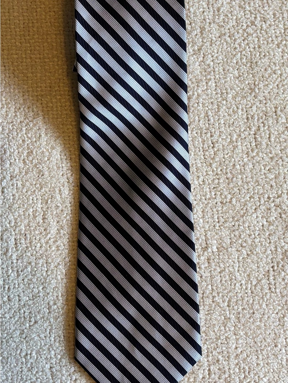 Brooks Brothers Men's Navy Gray Striped Silk Tie Woven Classic